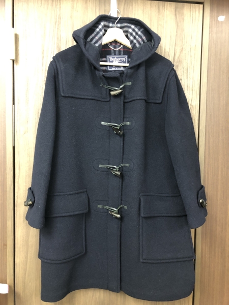 バーバリー ダッフルコート ノバチェック ウールコートをお買取り致しました。