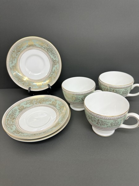 高価買取中！『WEDGWOOD　ウェッジウッド　コロンビアセージグリーン　コーヒーカップ&ソーサー（ピオニー)　C&S ３客セット』をお買取り致しました。